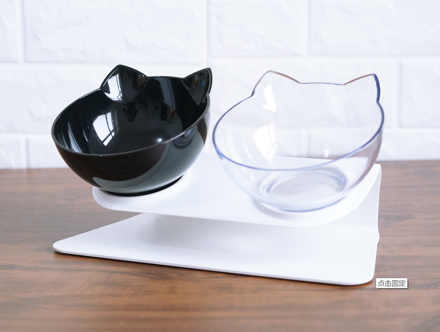 New Inclined Food Cat Ear Oblique Mouth Transparent Single Pet Bowl