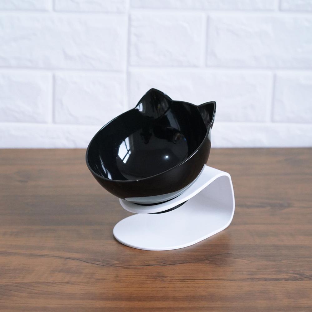 New Inclined Food Cat Ear Oblique Mouth Transparent Single Pet Bowl