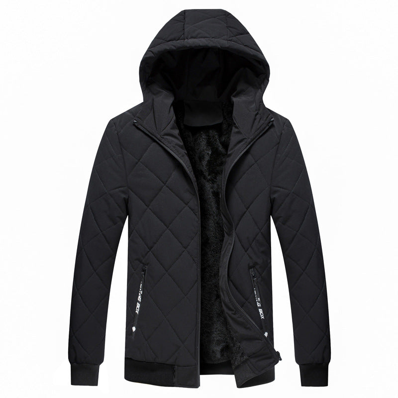 Men's Hooded Thickened Thermal Short Cotton Jacket