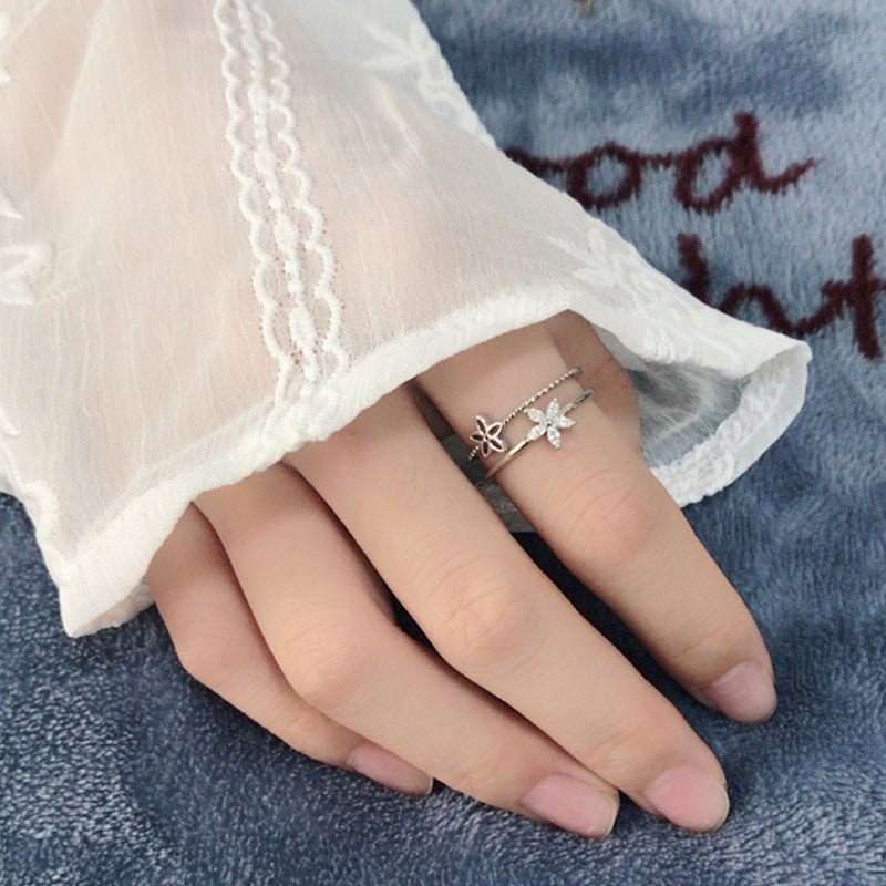 Double-layer Flower Ring South Korea Personality Simple