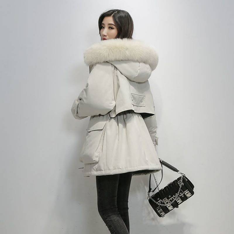 Women's Mid-length Down Cotton-padded Jacket Loose Thick Cotton Coat